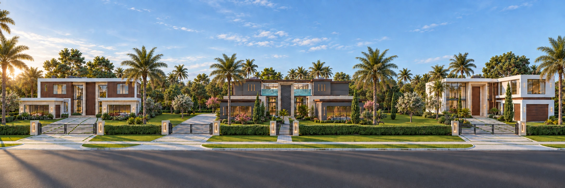 Architectural visualization of the three Villa Bello at Zona estates
